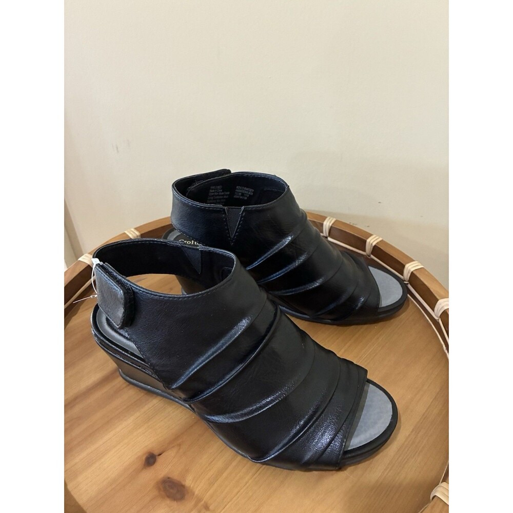 Croft & Barrow Women's Ortholite Size 8M Open Toe Bootie BLACK NEW - Picture 2 of 6